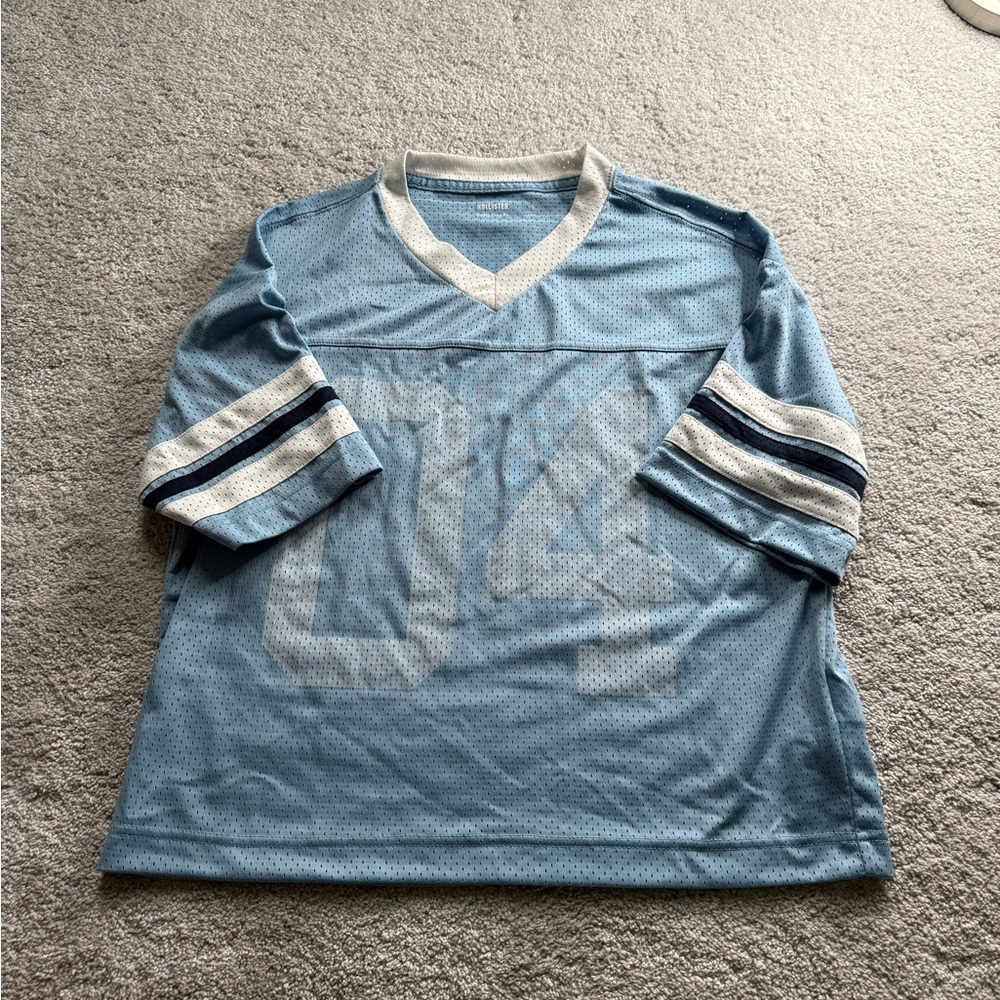 Women’s XS Hollister Blue with Striped Short Sleeve Jersey
